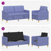 Bankenset met opbergruimte 2 st Jeans Blauw Polyester