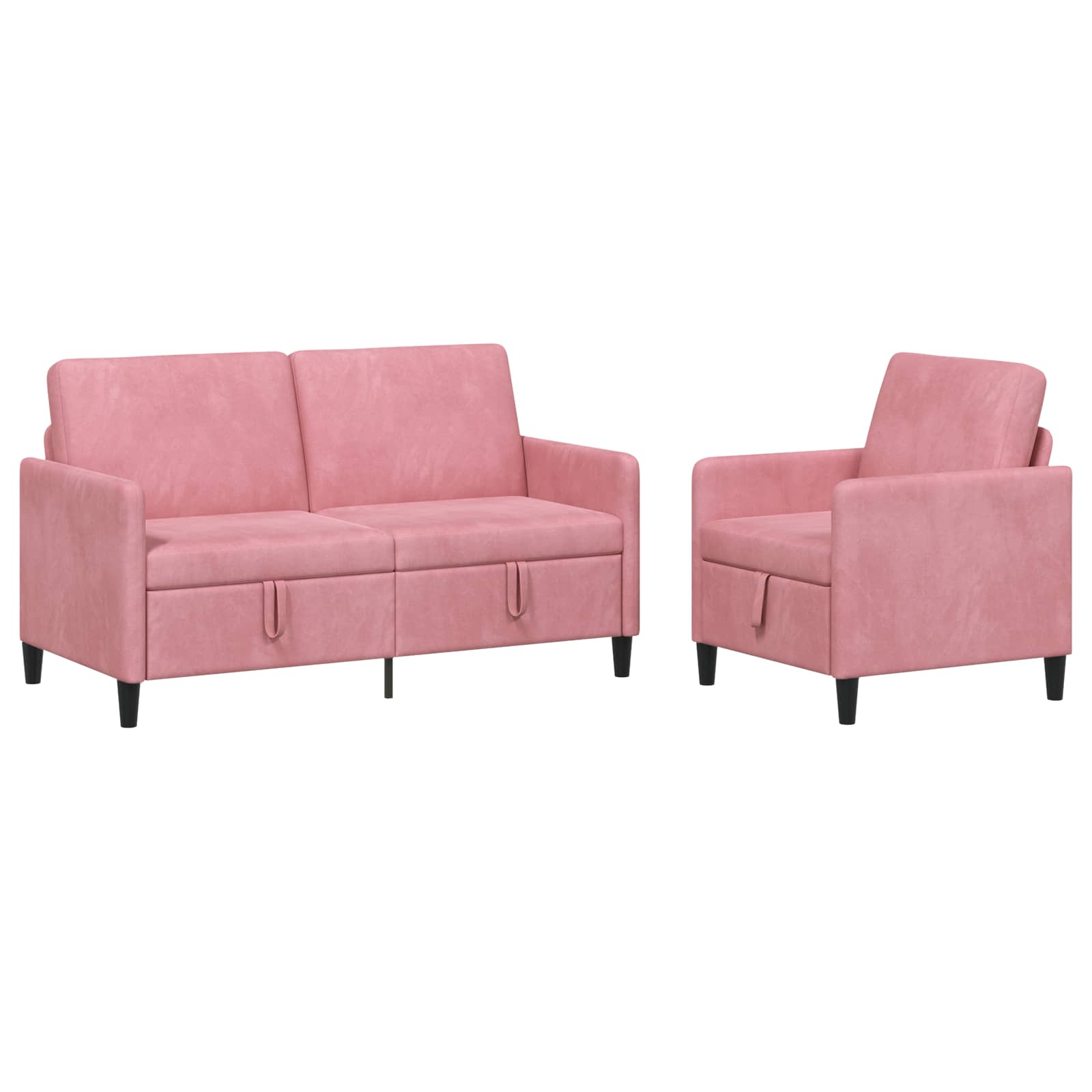 Bankenset met opbergruimte 2 st Roze Polyester