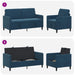 Bankenset met opbergruimte 2 st Blauw Polyester