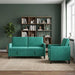 Bankenset met opbergruimte 2 st Turquoise Polyester