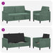 Bankenset met opbergruimte 2 st Zeegroen Polyester