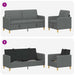 Bankenset met opbergruimte 2 st Donkergrijs Polyester
