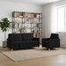 Bankenset met opbergruimte 2 st Zwart Polyester