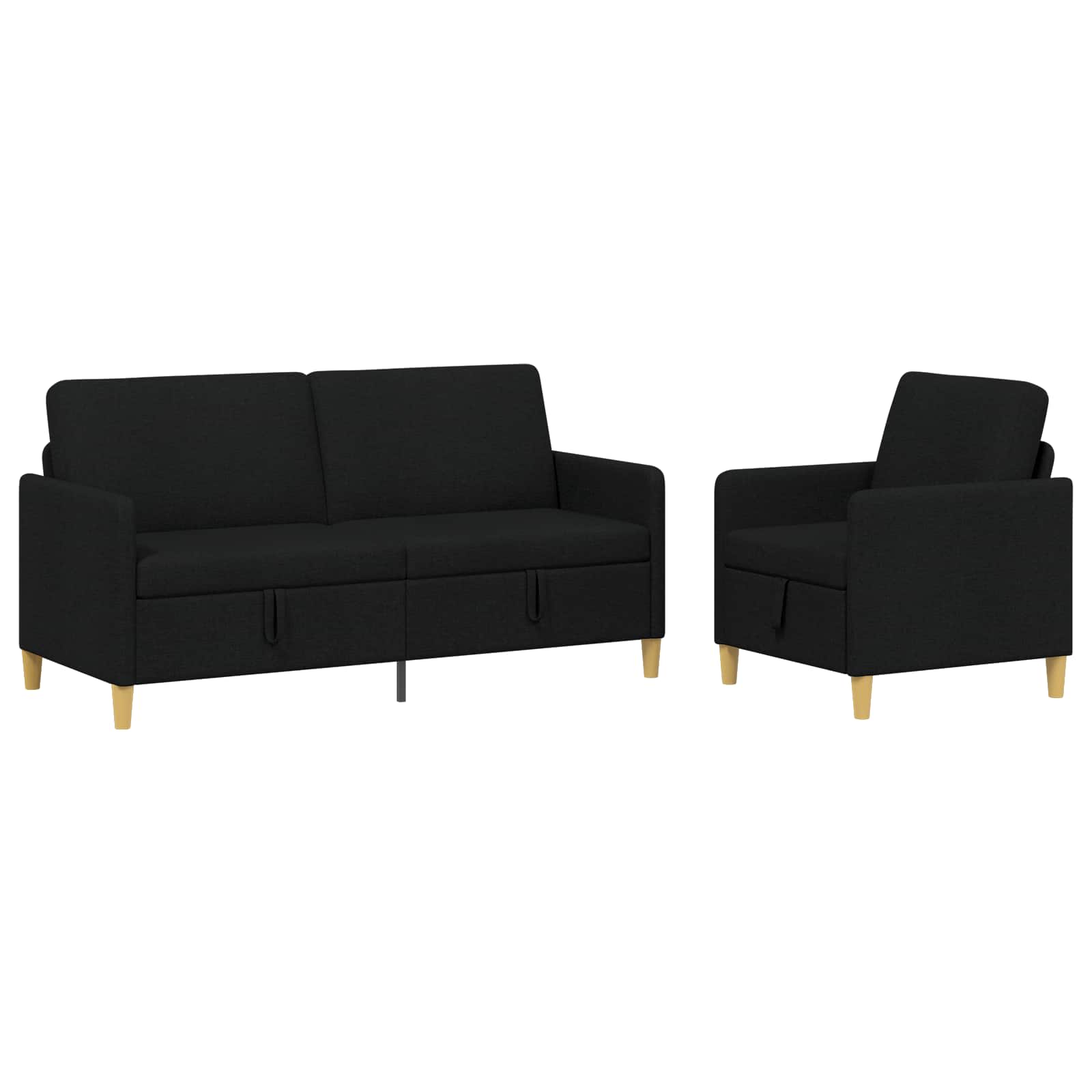 Bankenset met opbergruimte 2 st Zwart Polyester