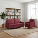 Bankenset met opbergruimte 2 st Wijnrood Polyester
