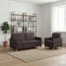 Bankenset met opbergruimte 2 st Donkerbruin Polyester