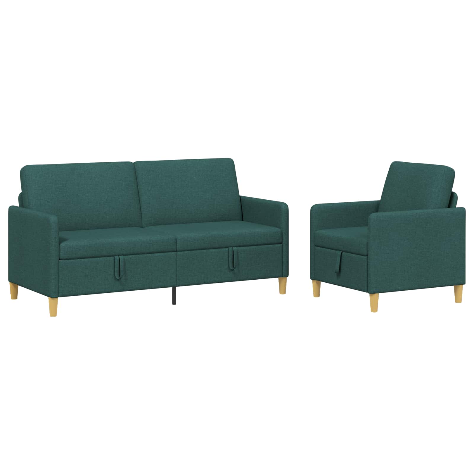 Bankenset met opbergruimte 2 st Donkergroen Polyester