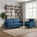 Bankenset met opbergruimte 2 st Blauw Polyester