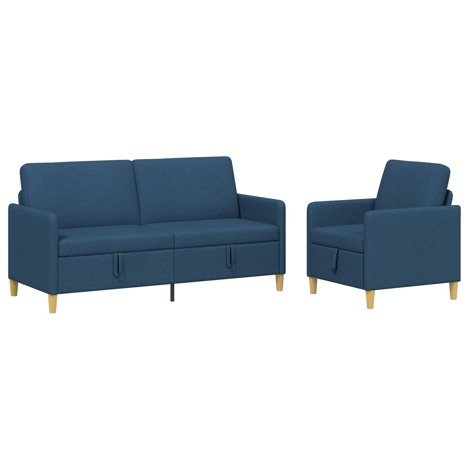 Bankenset met opbergruimte 2 st Blauw Polyester