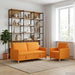 Bankenset met opbergruimte 2 st Donkergeel Polyester