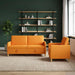 Bankenset met opbergruimte 2 st Donkergeel Polyester