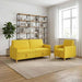 Bankenset met opbergruimte 2 st Lichtgeel Polyester