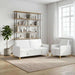Bankenset met opbergruimte 2 st Wit Polyester