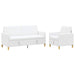 Bankenset met opbergruimte 2 st Wit Polyester