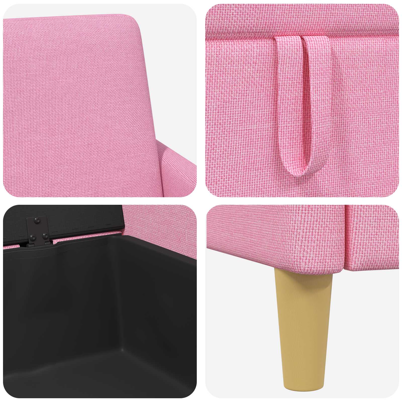 Bankenset met opbergruimte 2 st Roze Polyester