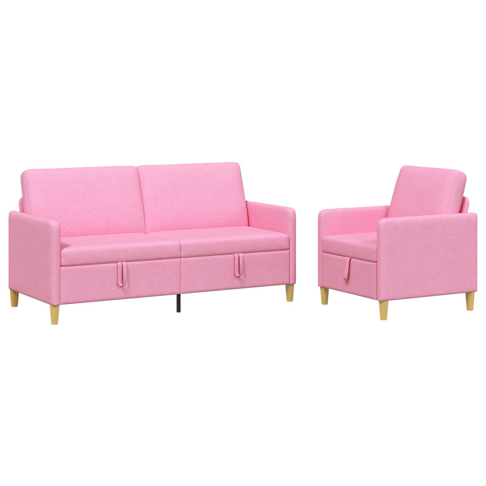 Bankenset met opbergruimte 2 st Roze Polyester