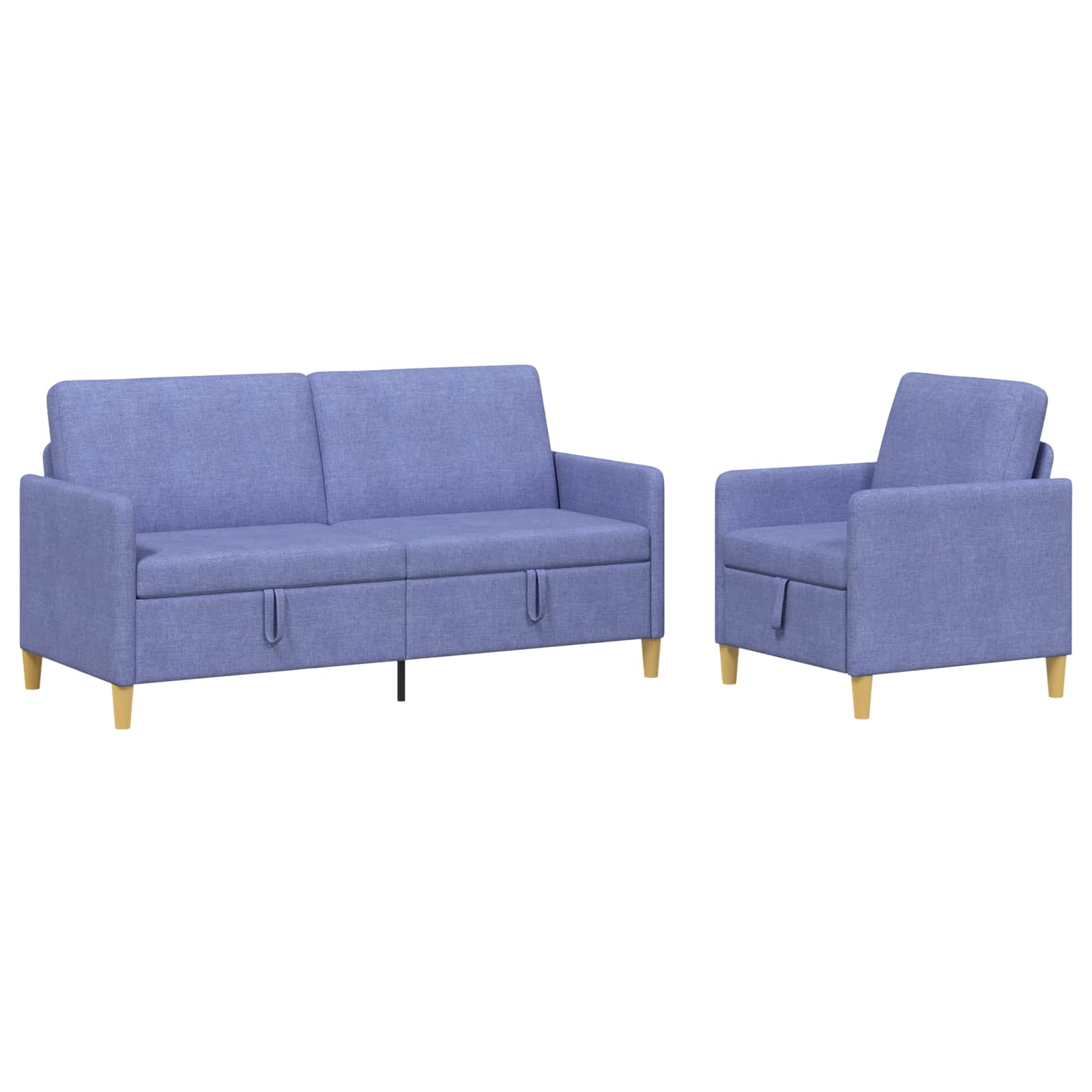 Bankenset met opbergruimte 2 st Jeans Blauw Polyester