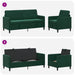 Bankenset met opbergruimte 2 st Donkergroen Polyester