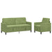 Bankenset met opbergruimte 2 st Lichtgroen Polyester