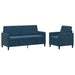 Bankenset met opbergruimte 2 st Blauw Polyester