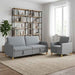 Bankenset met opbergruimte 2 st Lichtgrijs Polyester