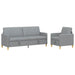 Bankenset met opbergruimte 2 st Lichtgrijs Polyester