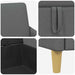 Bankenset met opbergruimte 2 st Donkergrijs Polyester