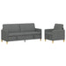 Bankenset met opbergruimte 2 st Donkergrijs Polyester