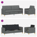 Bankenset met opbergruimte 2 st Donkergrijs Polyester