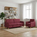 Bankenset met opbergruimte 2 st Wijnrood Polyester