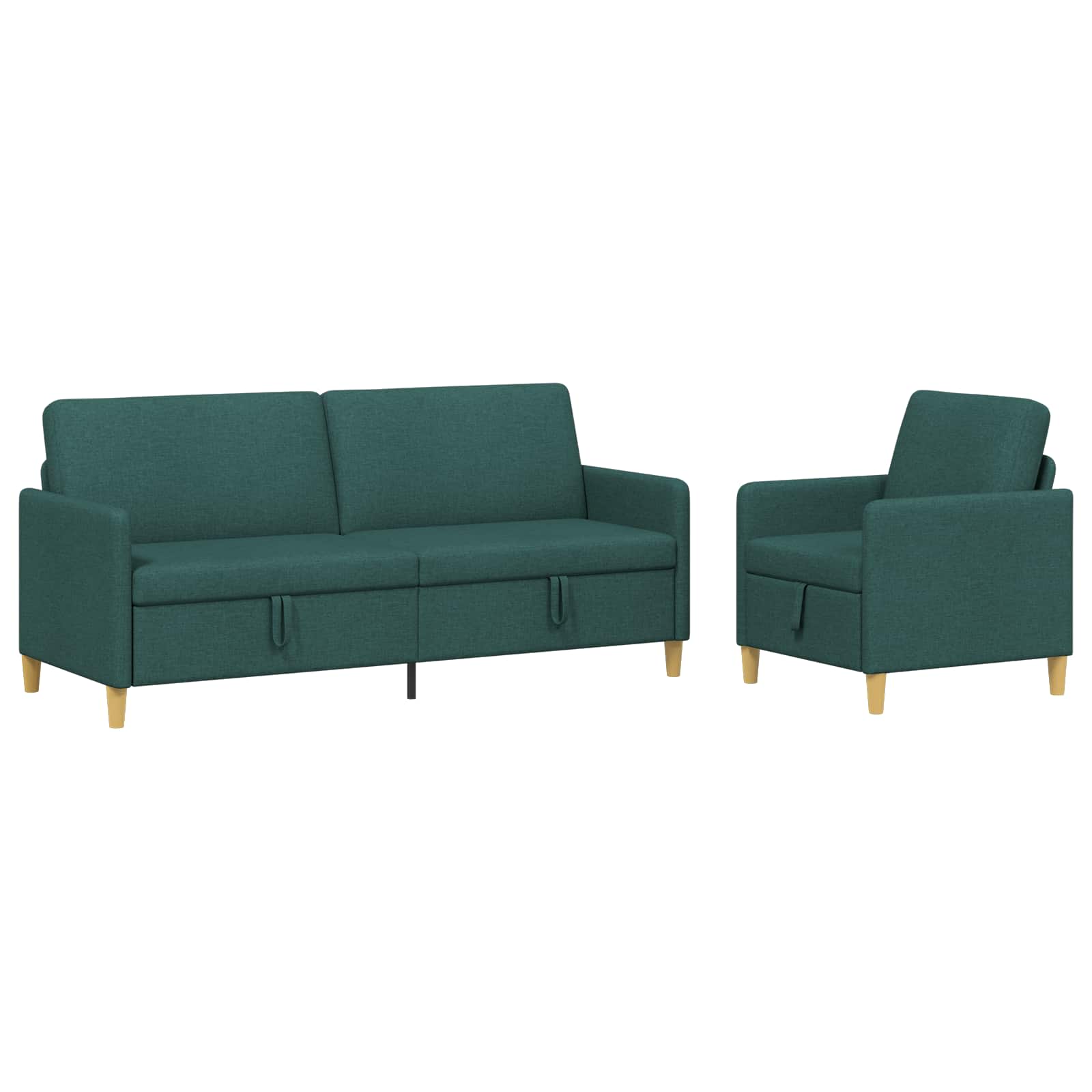 Bankenset met opbergruimte 2 st Donkergroen Polyester