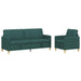 Bankenset met opbergruimte 2 st Donkergroen Polyester