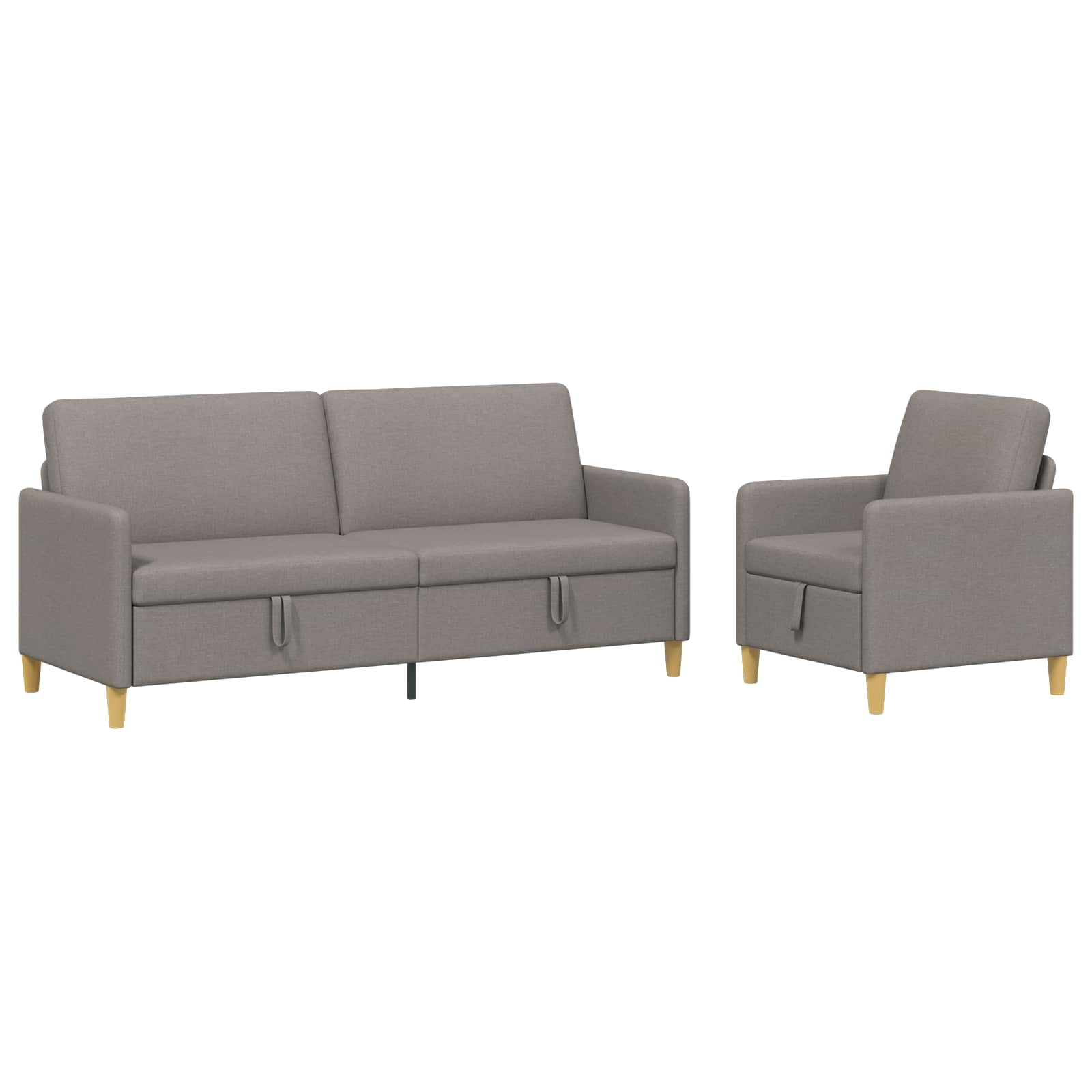 Bankenset met opbergruimte 2 st Taupe Polyester