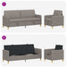 Bankenset met opbergruimte 2 st Taupe Polyester