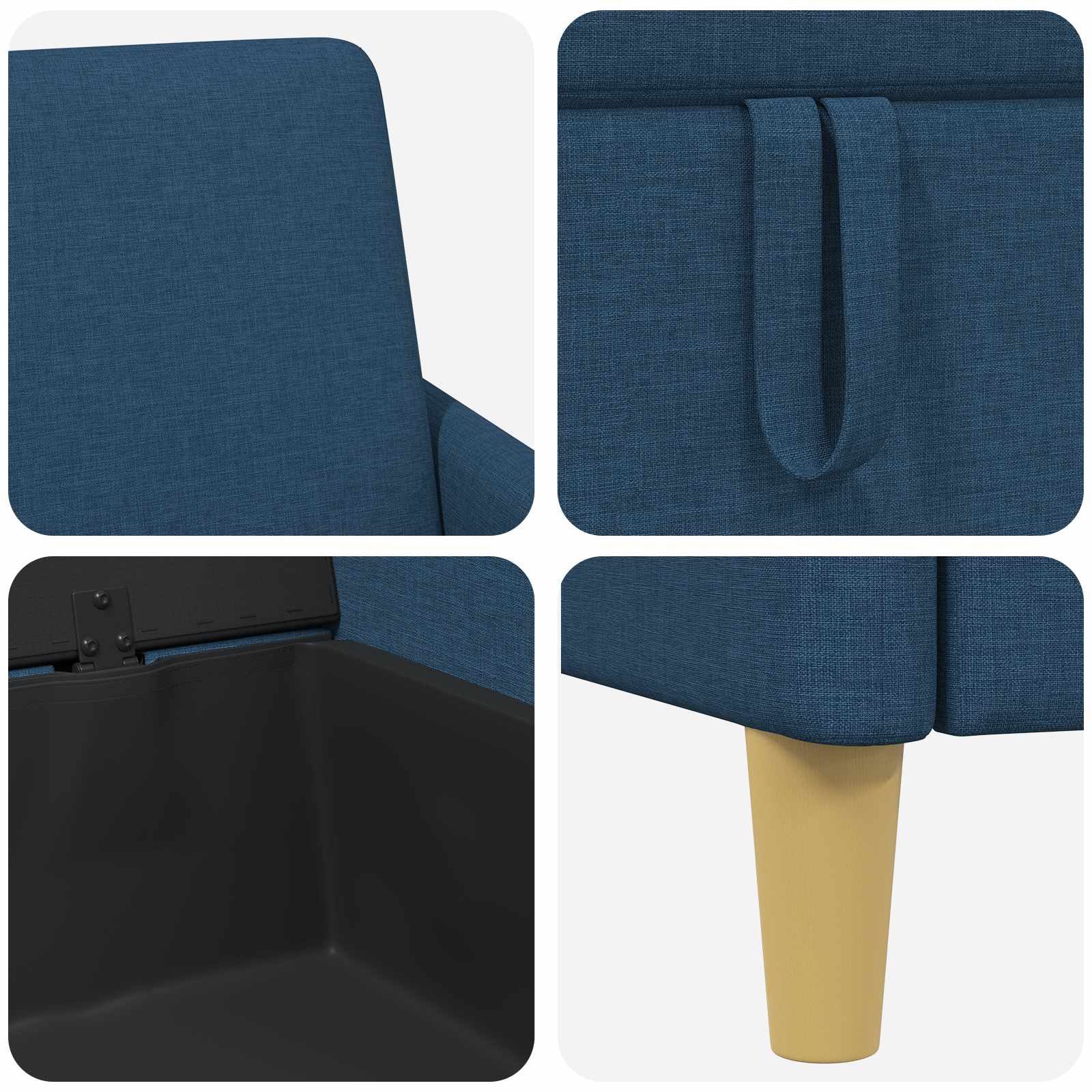 Bankenset met opbergruimte 2 st Blauw Polyester