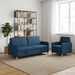 Bankenset met opbergruimte 2 st Blauw Polyester