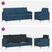 Bankenset met opbergruimte 2 st Blauw Polyester