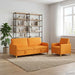 Bankenset met opbergruimte 2 st Donkergeel Polyester