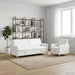 Bankenset met opbergruimte 2 st Wit Polyester