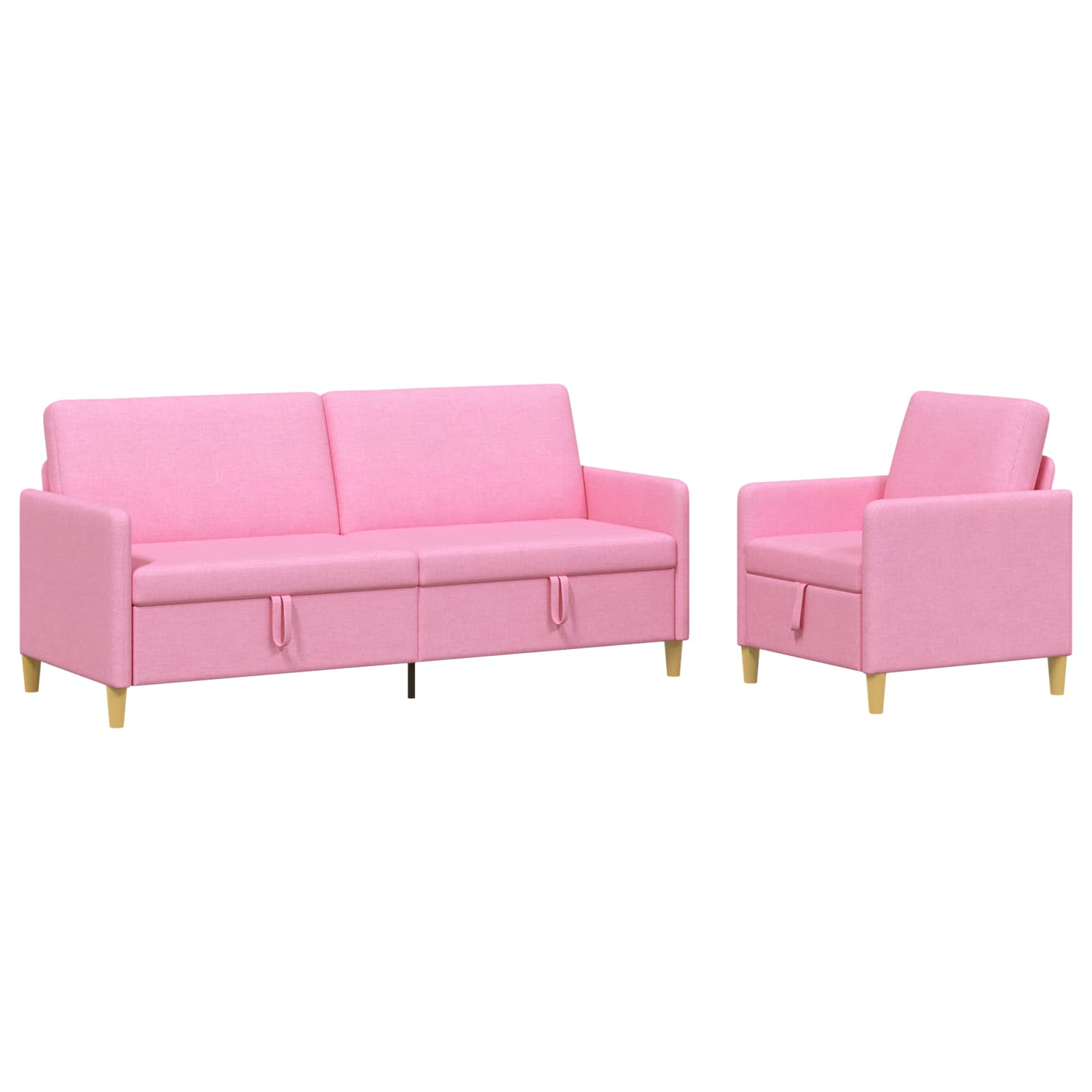 Bankenset met opbergruimte 2 st Roze Polyester