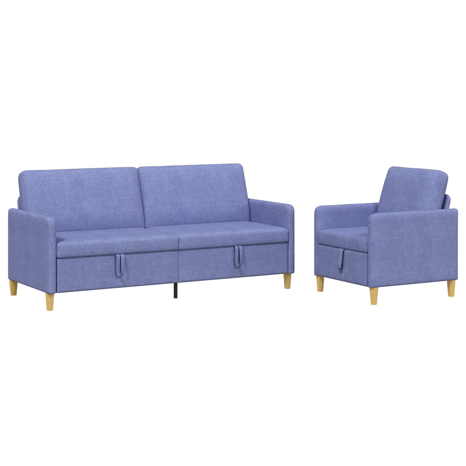 Bankenset met opbergruimte 2 st Jeans Blauw Polyester