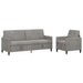 Bankenset met opbergruimte 2 st Lichtgrijs Polyester