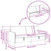 Bankenset met opbergruimte 2 st Lichtgrijs Polyester