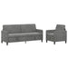 Bankenset met opbergruimte 2 st Donkergrijs Polyester
