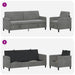 Bankenset met opbergruimte 2 st Donkergrijs Polyester