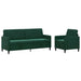Bankenset met opbergruimte 2 st Donkergroen Polyester