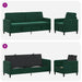 Bankenset met opbergruimte 2 st Donkergroen Polyester