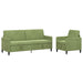 Bankenset met opbergruimte 2 st Lichtgroen Polyester