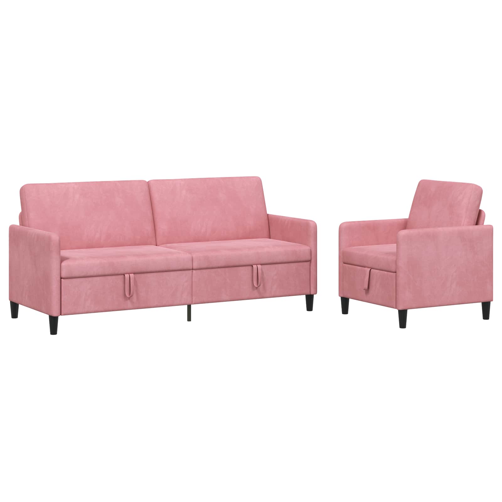 Bankenset met opbergruimte 2 st Roze Polyester