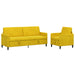 Bankenset met opbergruimte 2 st Geel Polyester
